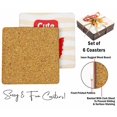 thumbnail image 4 of Inkdotpot Set of 6 Drink Coasters DecorativeNon,SlipCork Base4-inch Square PrintedCoastersEasy Clean- ocean, 4 of 8