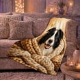 thumbnail image 6 of Border Collie Autumn, Cozy Pet Portrait Pattern, Warm Flannel Blanket for Living Room and Reading Nook with Detailed Artwork, Dog Lovers Thanksgiving Gift, Pet Lover Home Decor, 6 of 9