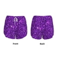 thumbnail image 6 of Uemuo Purple Glitter Pattern Women's Athletic Shorts High Waisted Running Shorts with Liner Pockets Gym Elastic Workout Shorts-Small, 6 of 9
