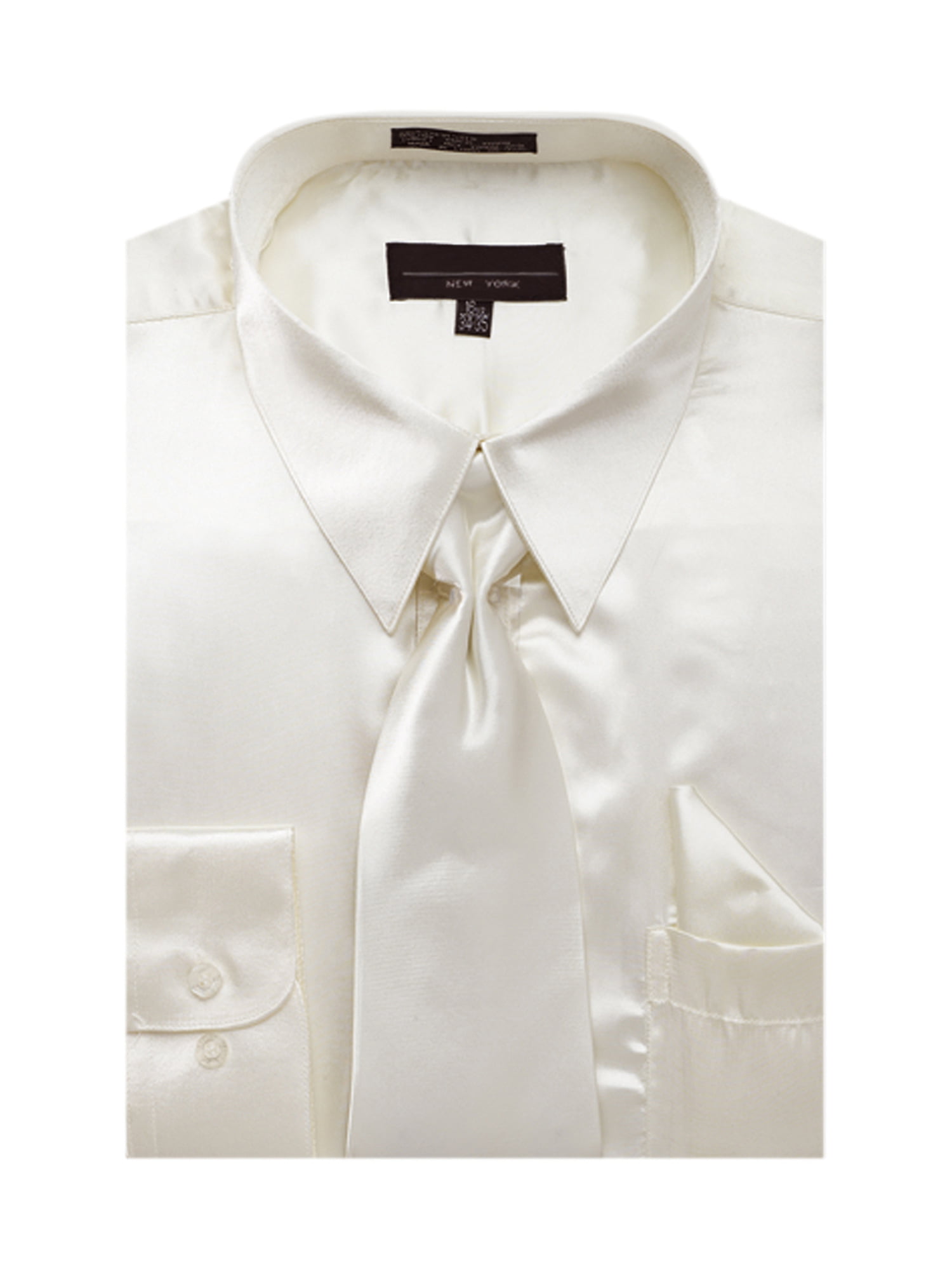 Boys Satin Dress Shirt with Matching Tie and Hanky Set 