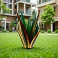 thumbnail image 2 of 14 inch high, rural metal agave sculpture - wrought iron outdoor garden and yard decoration, Christmas, Halloween, Thanksgiving plant statues, 2 of 6