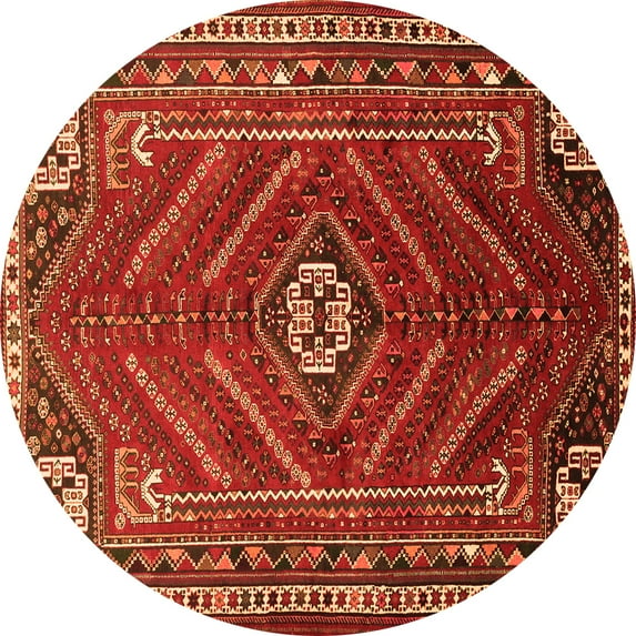 Ahgly Company Indoor Round Persian Orange Traditional Area Rugs, 3' Round