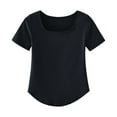 thumbnail image 1 of B91xZ Hauts à Col Rond pour Femmes Chemises Décontractées à Col Rond Coupe Ample Blouses, Noir S, 1 of 4