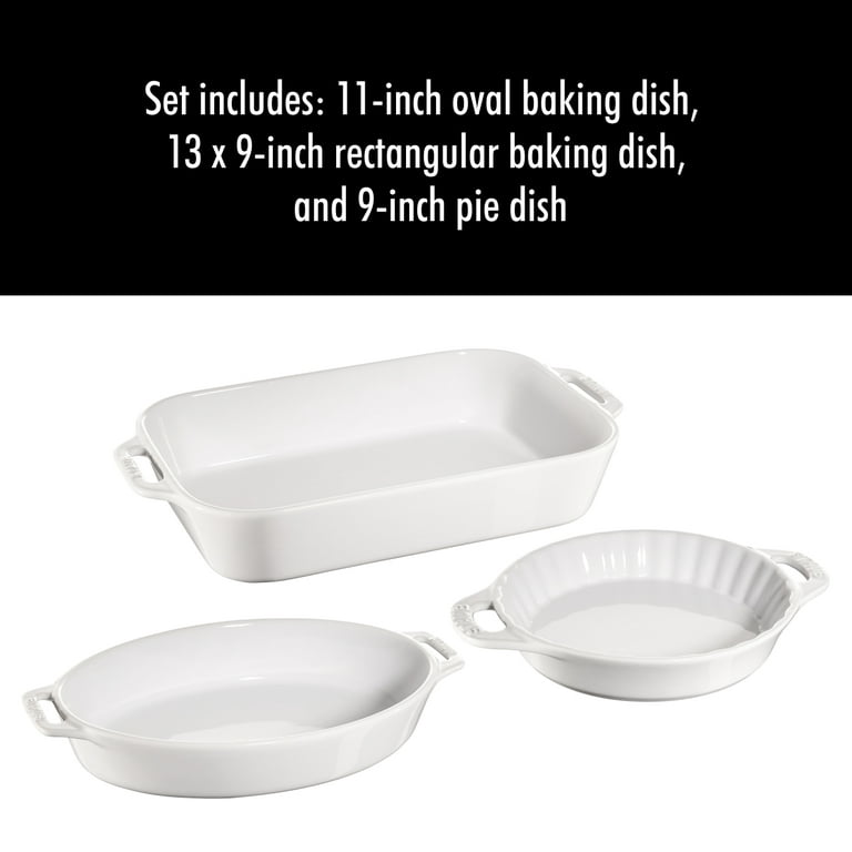 Enameled Cast Iron 13 x 9 Rectangular Baking Dish - White