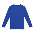 thumbnail image 4 of Boys Girls Long Sleeve Shirts Solid Color Fall Kids soft Crewneck T-Shirts Tops Casual Basic Tees 5-14Y Blue 5-6Years, 4 of 7