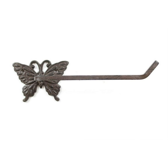 Handcrafted Nautical Decor Cast Iron Butterfly Toilet Paper Holder 11" - Decorative Cast Iron - Animal Dec