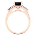 thumbnail image 4 of 2.5 ct Oval Cut Natural Onyx 3 Stone 18K Rose Gold Womens Engagement Ring, 4 of 5