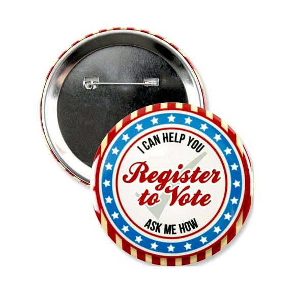 5 Pack - Vintage I Can Help You Register to Vote! Pinback Button Badges - 3 Inch