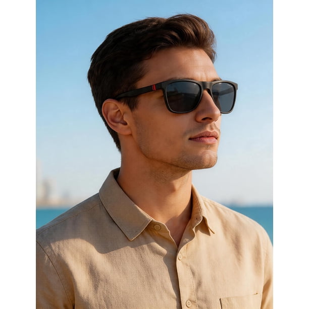 PUKCLAR Men's polarized sunglasses TR90 Frame UV400 Sport