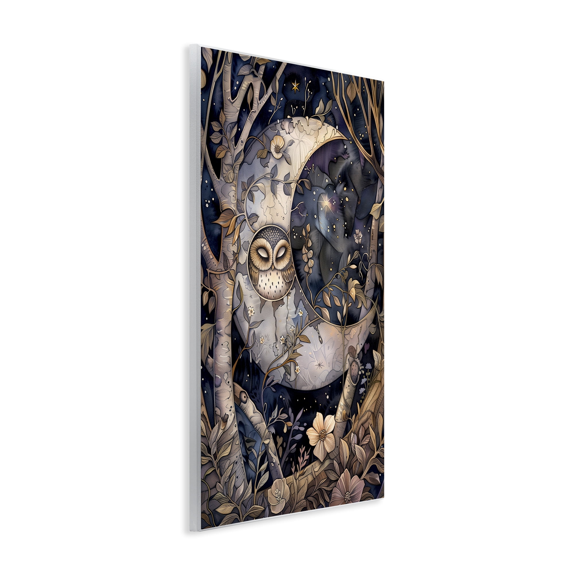 Stupell Industries Moon Owl Sleeping Animals & Insects Painting Unframed Art Print Wall Art, 10 x 15