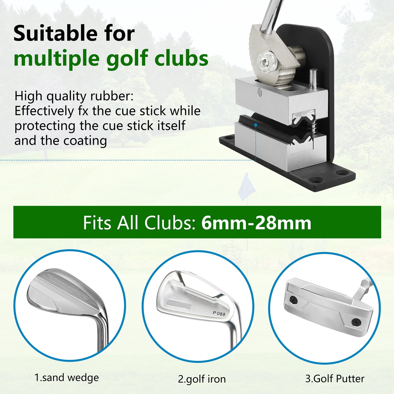 COOLHOOD Golf Club Quick Shaft Clamp Golf Club Grip Vise Clamp Clubs Grip Remover Gripping Tool for Regripping Golfs Grips