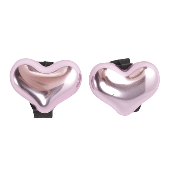 Unique Bargains 1 Pair Shoelace Charms Sparkly Flat Heart Decorative Shoe Clips Pink