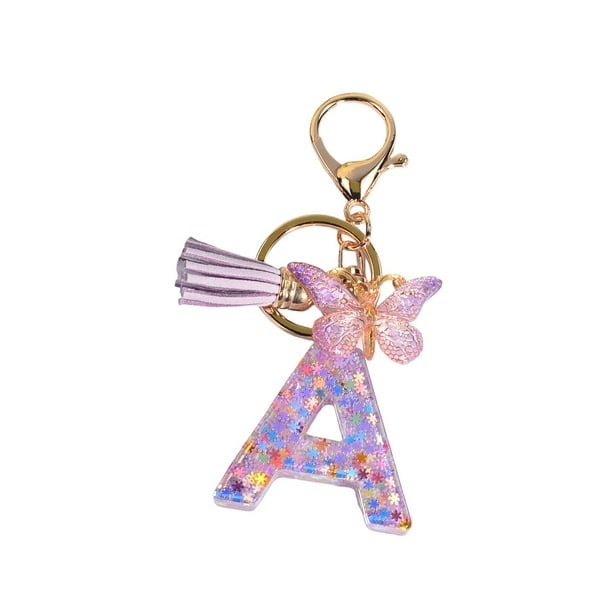 Llavero con borla de mariposa para niños y adultos, ideal como regalo para billetera. A