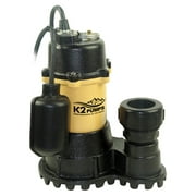 K2 Pumps Submersible Sump Pump 1/2 Hp Cast Iron With Piggyback Tethered Switch