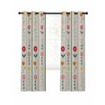 thumbnail image 7 of Spring Floral Blackout Curtains for Bedroom, Colorful Summer Flowers Vintage Botanical Thermal Insulated Kitchen Drapes with Grommets, Light Blocking Window Treatment, 2 Panels 42" x 84", 7 of 7