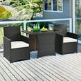 thumbnail image 4 of Costway 3PCS Patio Rattan Furniture Set Cushion Sofa Armrest Garden Deck White, 4 of 10