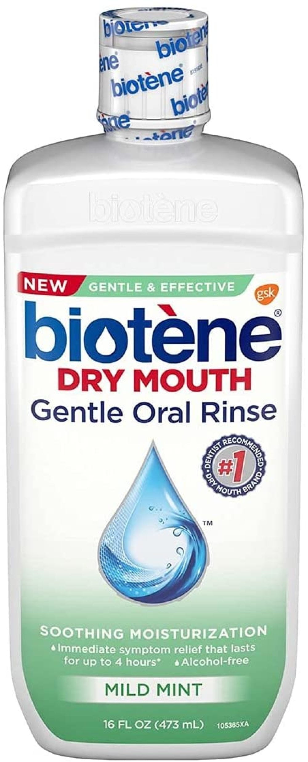 Biotene Dry Mouth Gentle Oral Rinse Soothing Moisturization, Mild Mint, 16 fl oz