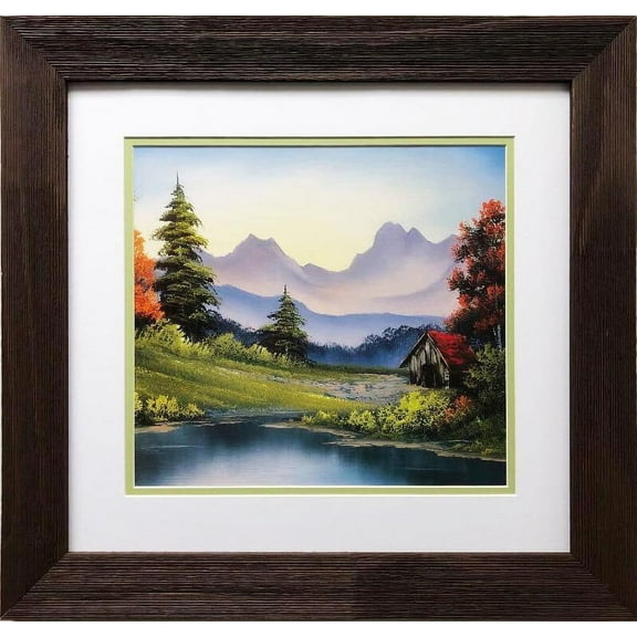 Bob Ross "Red Roof" CUSTOM FRAMED ART Generic