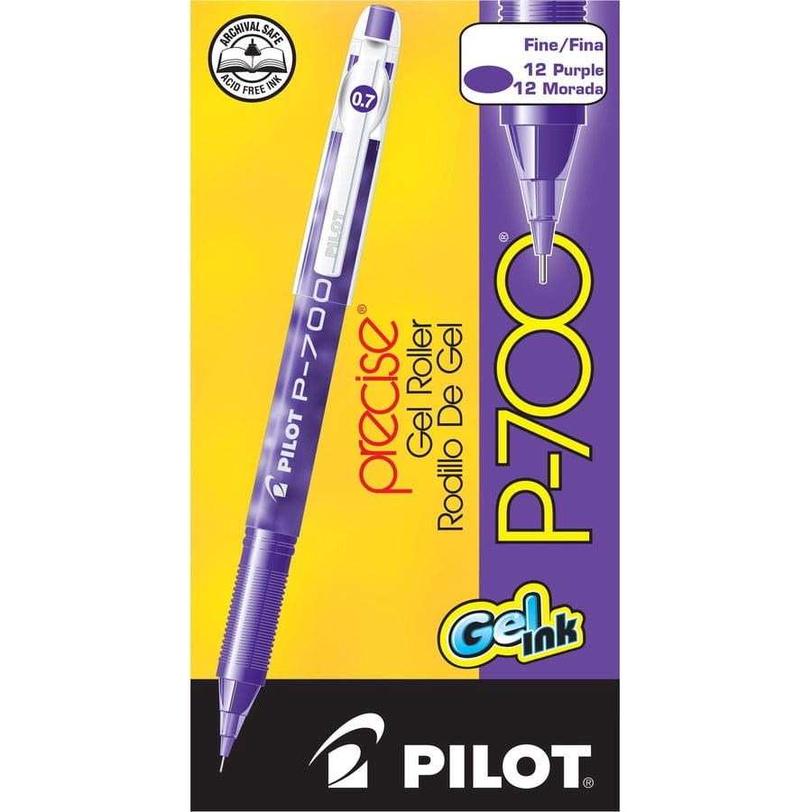 Pilot P-700 Precise Gel Ink Roller Ball Stick Pen, Purple, .7mm, Dozen -PIL38621