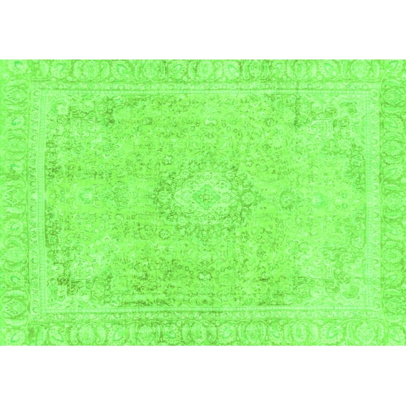 Ahgly Company Indoor Rectangle Abstract Green Modern Area Rugs, 2' x 3'