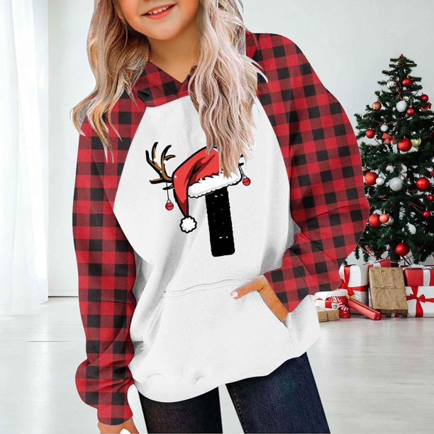 Cowsor Cute Hoodie for Teen Trendy Letter Print Preppy Hooded Sweatshirts Kids Pullover Long Sleeve School Outfits