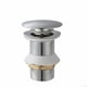 thumbnail image 1 of Desagüe de lavabo, desagüe automático universal sin rebosadero con tapón de desagüe sin solapa de apertura a presión en acero inoxidable cromado para lavabo de baño, 1 of 3