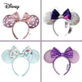thumbnail image 2 of Nueva diadema con orejas de Mickey Mouse de Disney Space mountain Lunar Año Nuevo Minnie Bow Pink Sequins Cartoon Anime tocado diadema Gif Gao Jinjia LED, 2 of 2