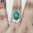thumbnail image 4 of Natural Turquoise Ring, Rough Turquoise Ring, December Birthstone, V Crown Band, 925 Sterling Silver, Womens Ring, Christmas, Thanksgiving, Handmade, Statement Jewelry, Rough Gemstone Jewelry, 4 of 5