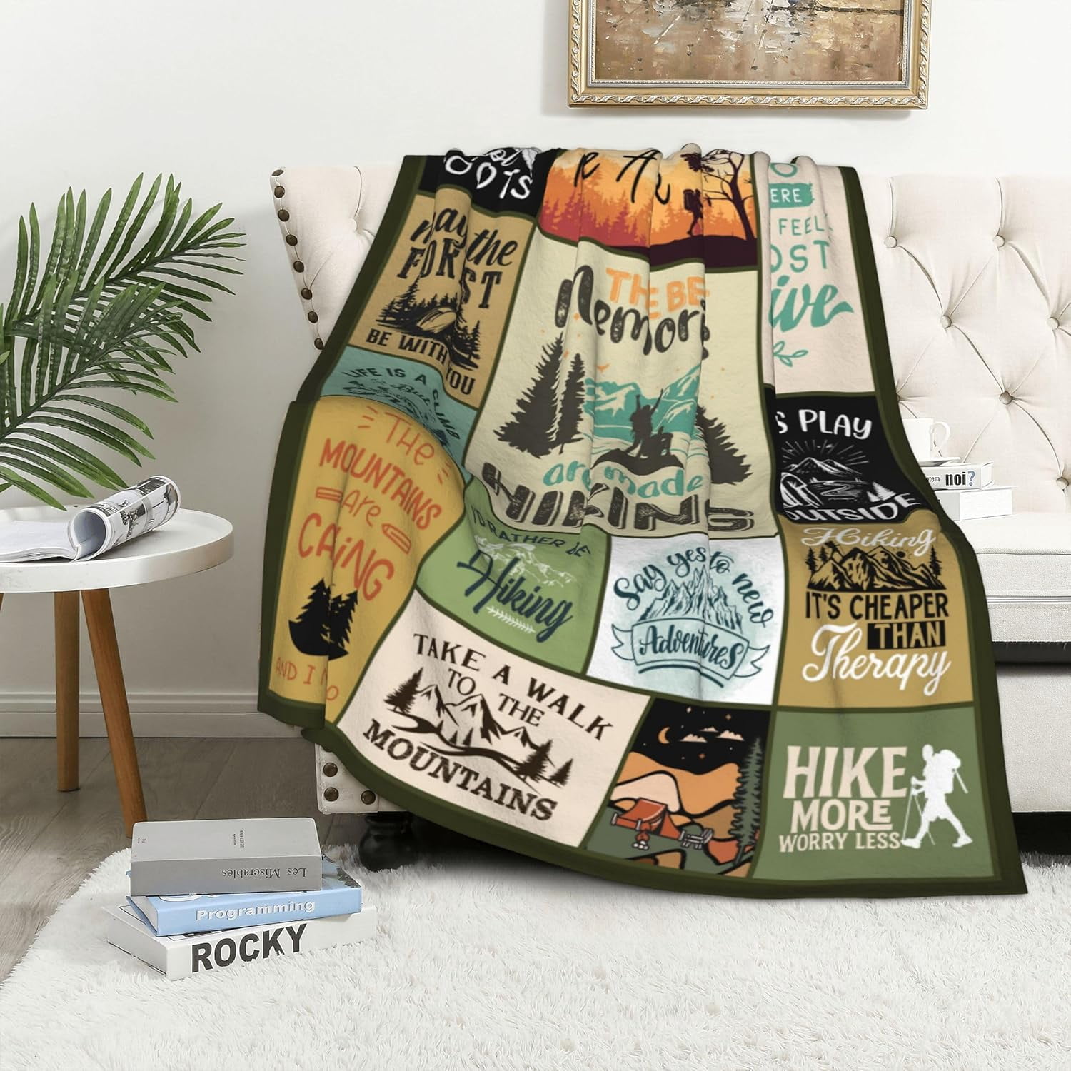 Hiking Gifts for Men Women, Cool Hiking Gifts, Hikers Gifts, Gifts for Hikers, Hiking Lovers Gifts Idea, Outdoor Caming Adventure Gifts for Hikers Lovers, Hiking Rv Travel Gifts Blanket