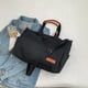 thumbnail image 3 of Bolsa Bolsos de hombro vintage de mano grande de lona simple para mujer (negro) Likrtyny Para Estrenar, 3 of 7
