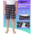thumbnail image 5 of Pogiun Boys Pajama Shorts Soft Micro Fleece PJ Bottoms for Kids Printed Plaid Design Boy's Sleepwear Black/White/Red 8-10y, 5 of 7