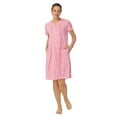 thumbnail image 3 of Aria Women’s Short Sleeve Split Neck Henley Nightgown 40”, Sizes XS to 5X, 3 of 6