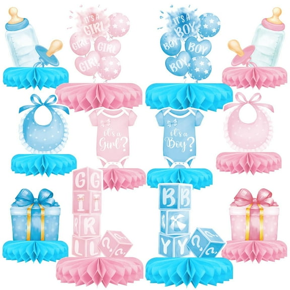 Gender Reveal Party Decoration Set Baby Shower Party Decoration Honeycomb Ornaments Table Decoration