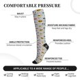thumbnail image 3 of Lsque Hello Pattern Sport Compression Socks for Men & Women 15-20 mmHg Knee High Nurse Pregnant Running Medical and Travel Athletic, 3 of 6