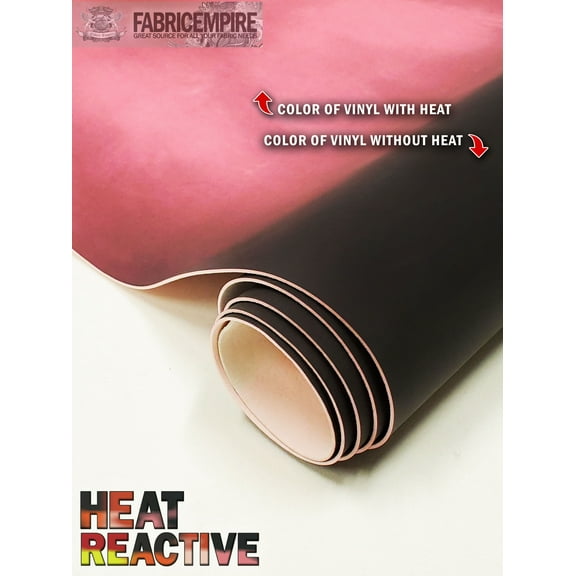Vinyl Upholstery Thermosensitive Temperature Change Heat Reactive Black to Pink Faux PU Leather Fabric 54" Wide Sold By The Yard