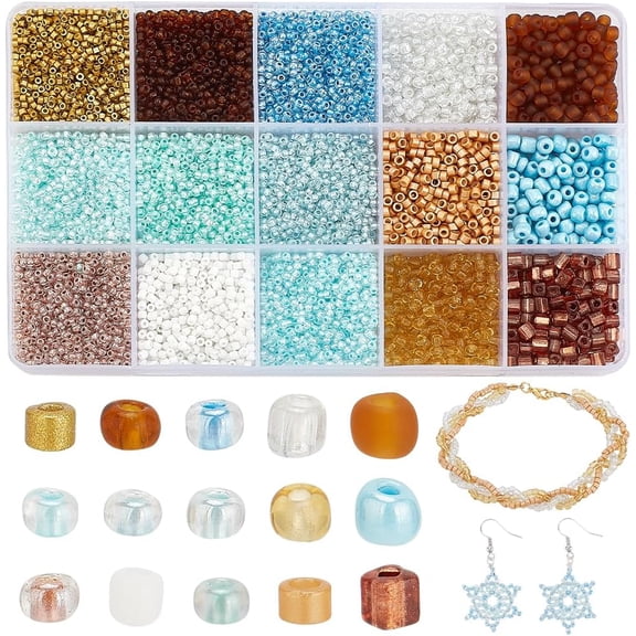 9000pcs 15 Colors Glass Seed Beads 2/3/4mm Small Seed Beads Round Pony Bead Tiny Spacer Beads Waist Beads Craft Beads for Earring Friendship Bracelet Necklaces Jewelry DIY Craft Making 1set