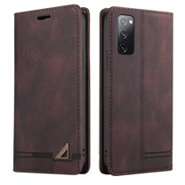 Dteck Galaxy S20 FE Case, Galaxy S20 Lite Case [Not for S20], RFID Blocking Retro Premium Leather Business Folio Flip Cover with Cards Slots Wallet Case for Samsung Galaxy S20 FE 6.5" 5G - Brown