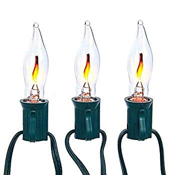 halloween wire c7 decoration flickering lights outdoor 10ft strand flame string