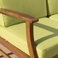 thumbnail image 3 of GDF Studio Abena Outdoor Acacia Wood 4 Seater Chat Set with Cushions, Teak and Green, 3 of 13