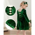 thumbnail image 5 of Kuleyang 2PC Toddler Baby Girls Velvet Tutu Dress Long Sleeve Princess Birthday Party Twirl Wedding Dresses Spring Clothes Green 18-24 Months, 5 of 8