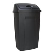 Mainstays 13 Gallon Trash Can, Plastic Swing Top Kitchen Garbage Trash Can, Black