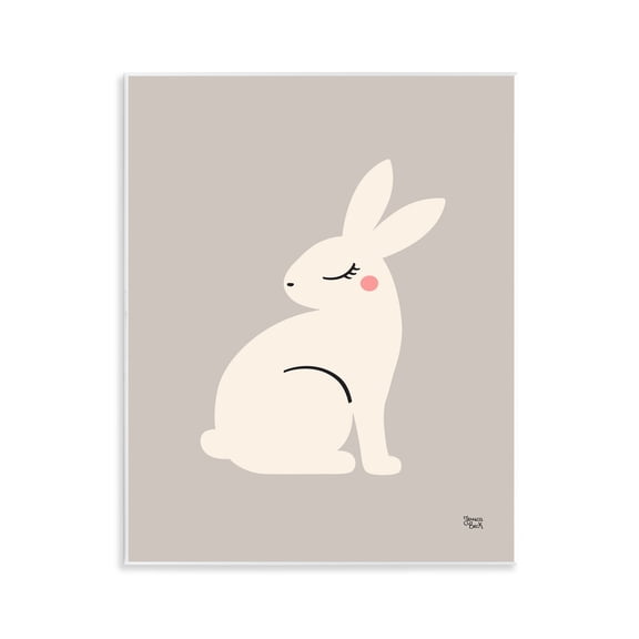 Stupell Industries Minimalist Minimal White Rabbit Wall Plaque Art, 11 x 14, by Jessica Beck