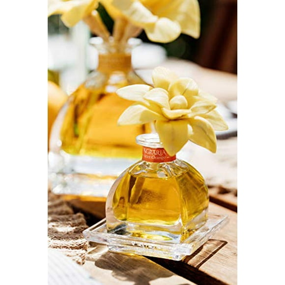 AGRARIA Diffuseur de PetiteEssence Parfumée à la Rose de Cèdre, 1,7 Onces avec Roseaux et une Fleur
