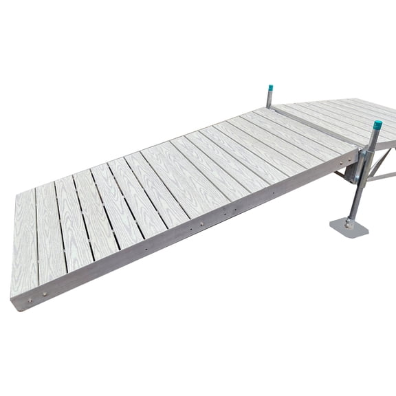 Patriot Docks 8' Shore Ramp Kit for Truss Style Stationary or Roll-In Dock (Gray Aluminum Decking) (R-1024)