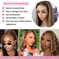thumbnail image 4 of Highlight Omber Lace Front Wigs Human Hair Pre Plucked 4/27 Straight 13X4 HD Transparent Lace Frontal Wigs 180% Density Honey Blonde Glueless Human Hair wigs for Black Woman 14 Inch, 4 of 6