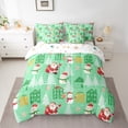 thumbnail image 2 of Feelyou Santa Claus Child Bedding Comforter Set 7 Pieces, Merry Christmas Full Bedding Set, Kawaii Cartoon Cabin Snowman Reversible Fitted Sheet Flat Sheet, Microfiber Bedroom Decor, 2 of 7
