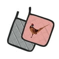 thumbnail image 2 of Caroline's Treasures Ring-necked Common Pheasant Pink Check Pair of Pot Holders, 2 of 3