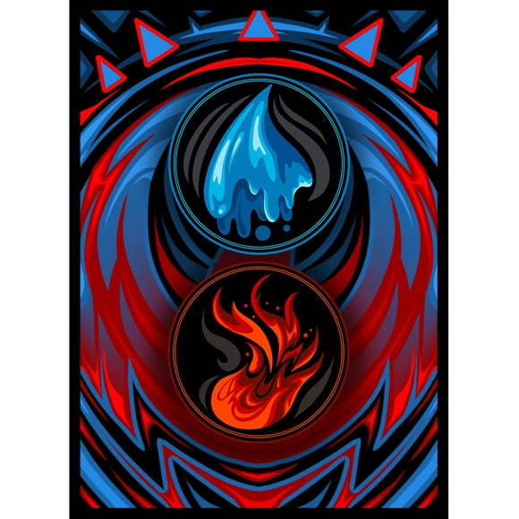 Fundas para cartas Realm Guard 106 unidades, textura mate azul y rojo