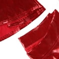 thumbnail image 5 of HDE Women's Shiny Liquid Metallic Wet Look Flared Pleated Skater Skirt (Red, X-Large), 5 of 6