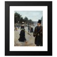 thumbnail image 2 of Louis Abel-Truchet 12x14 Black Modern Framed Museum Art Print Titled - Elegants Wandering in Paris, 2 of 5